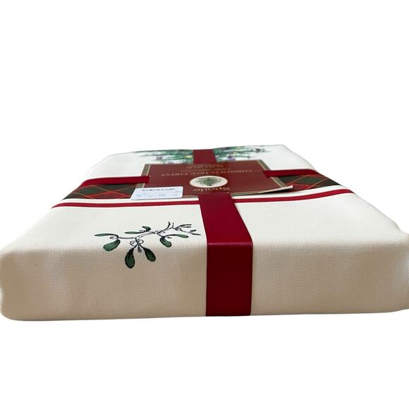 Spode Christmas Tree Tartan Holiday Tablecloth 60x144 Oblong Seats 12-14 New - Picture 14 of 16